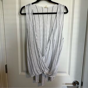 silence + noise White Sleeveless Pinstripe Draped Tank